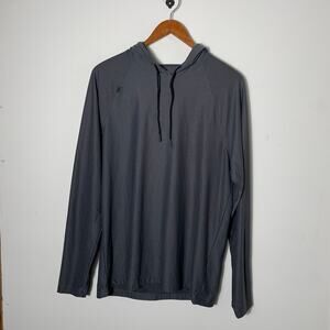 Mens Rhone Long Sleeve Hooded Tshirt Gray Size M EUC!